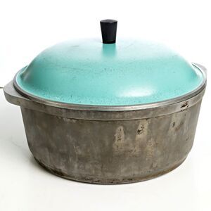 Vintage Club Aluminum Dutch Oven Stock Pot Cookware 4 Qt with Lid 10” Teal